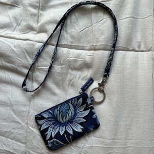 Vera Bradley Blue Floral Key & Card Holder
